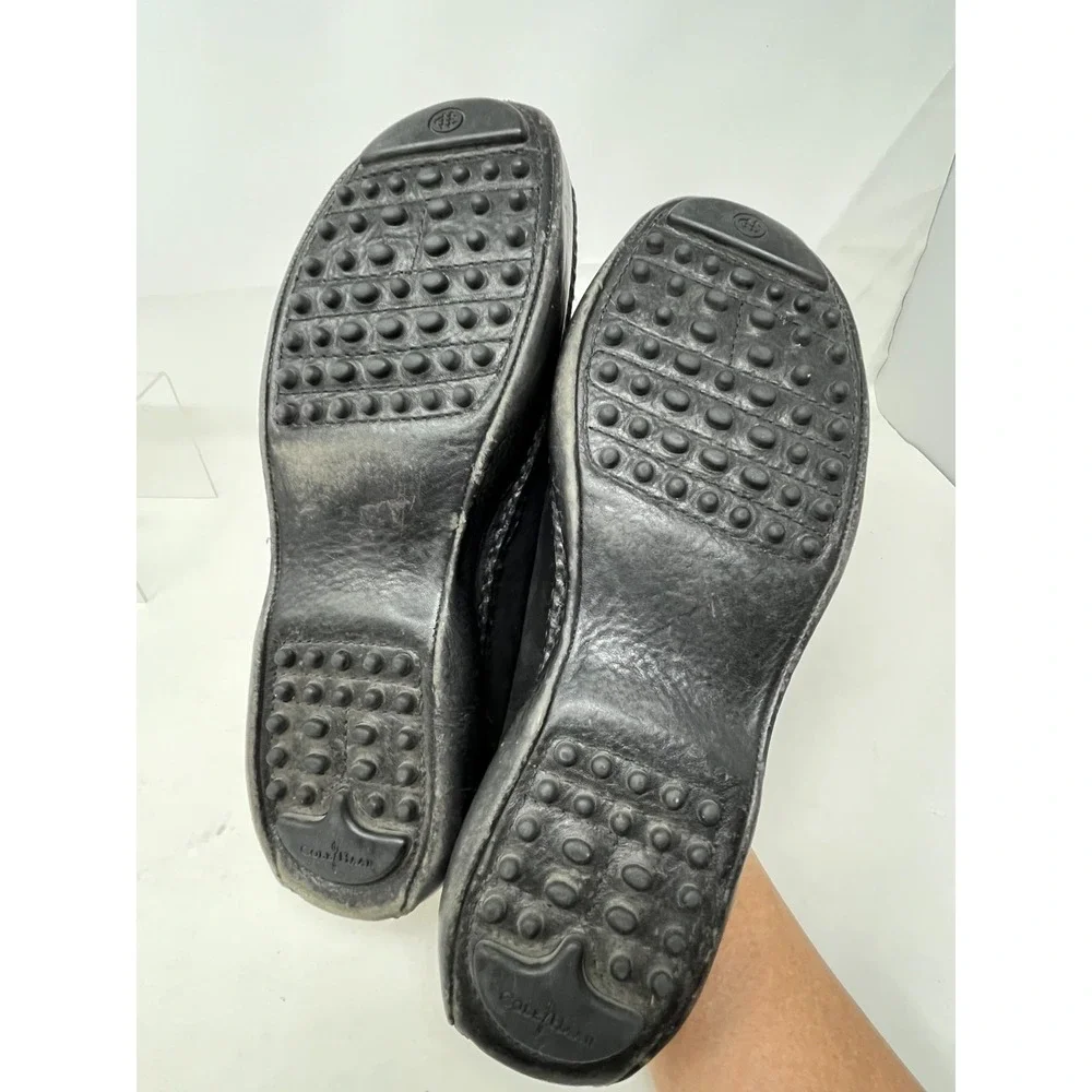 COLE HAAN Country Womens 9 Clog Shoes Black Suede Leather Knobby Outsole - Picture 4 of 10